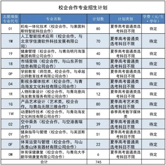 青岛职业技术学院2024年最新招生计划