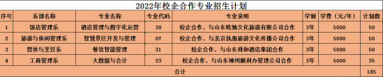 山东旅游职业学院2024年最新招生计划（录取规则）